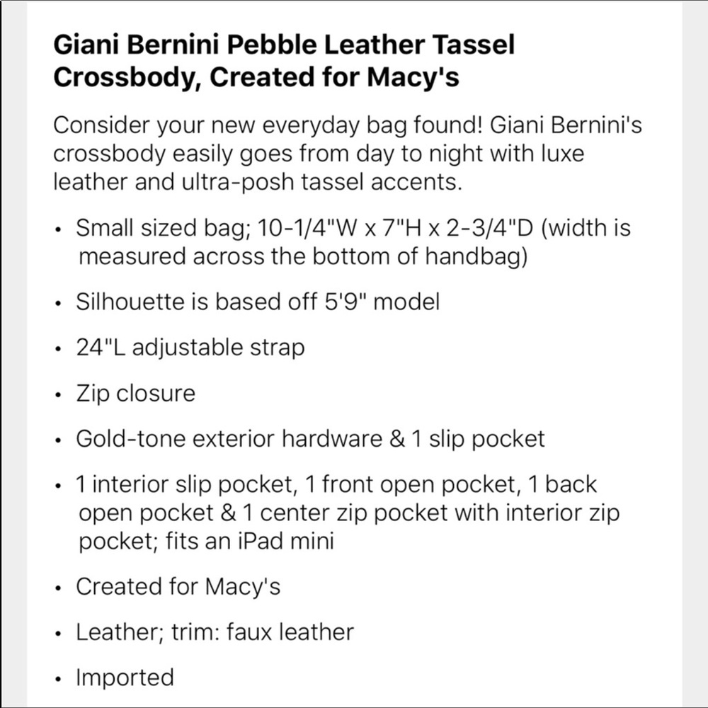Giani Bernini Leather Bag - Picture 8 of 11